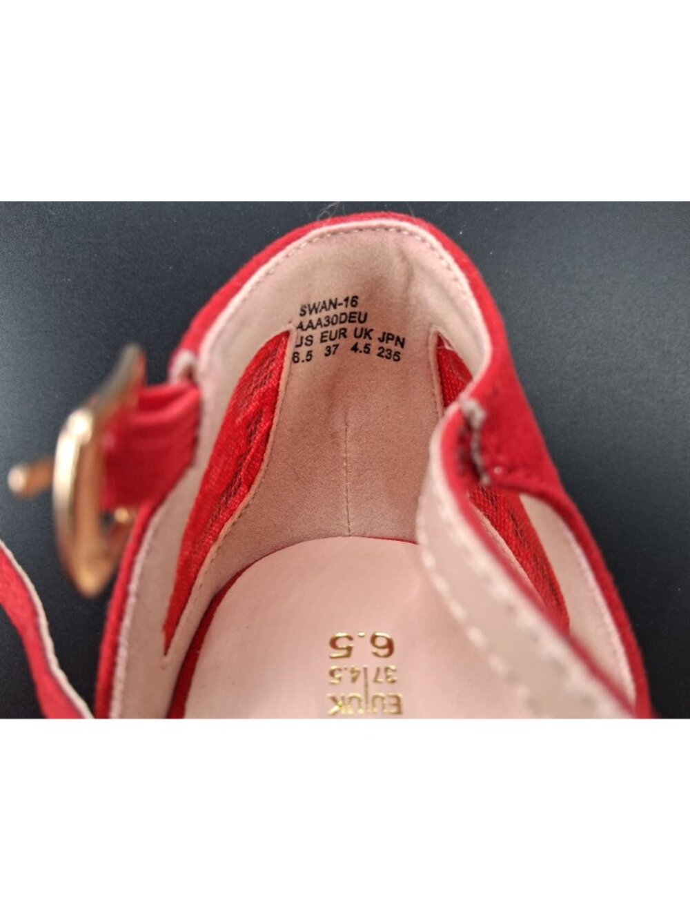 Dream Pairs Womens Red Rhinestone Lace High Heels Size 6.5 - Picture 2 of 6